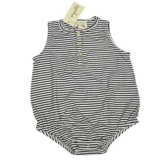 NWT Vignette 3-6M Navy Stripe Bryn Bubble - Picture 1 of 5